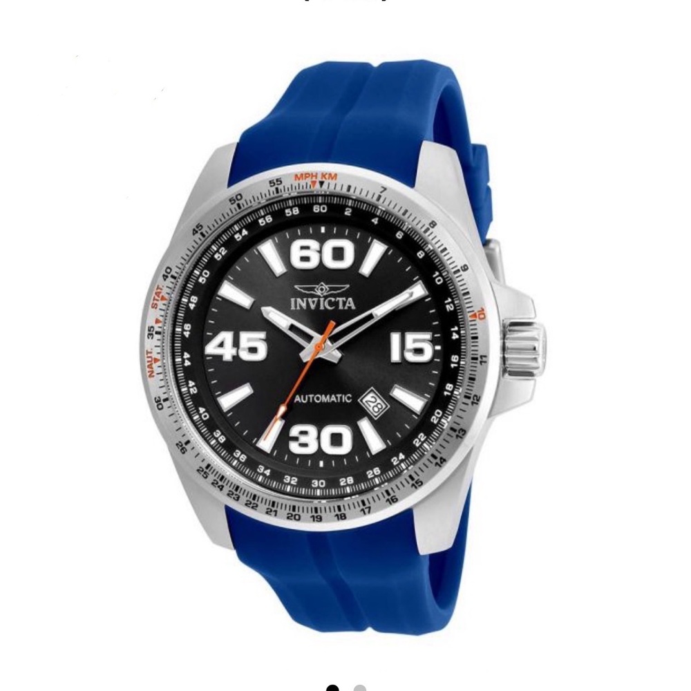 Invicta Men's Blue and Silver Watch